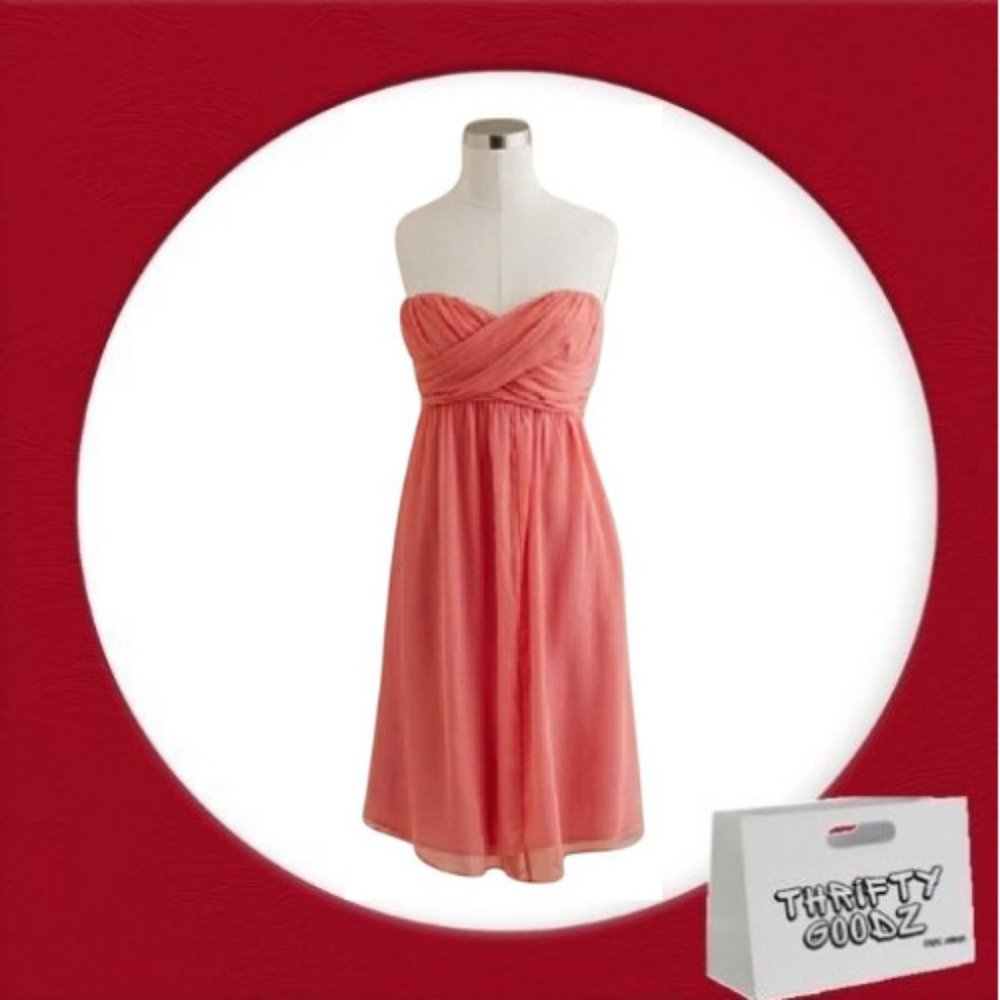 J Crew coral "Taryn" Strapless Cocktail Dress Women's Sz 20 (XXL)